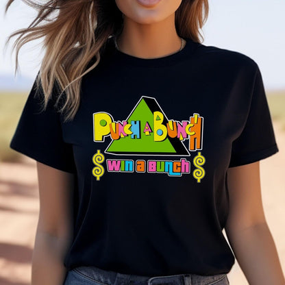 Punch a Bunch Win a Bunch Price is Right Shirt, Funny Retro Game Show Contestant Tee - Black - XS -