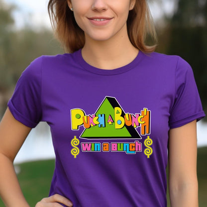 Punch a Bunch Win a Bunch Price is Right Shirt, Funny Retro Game Show Contestant Tee - Team Purple - XS -