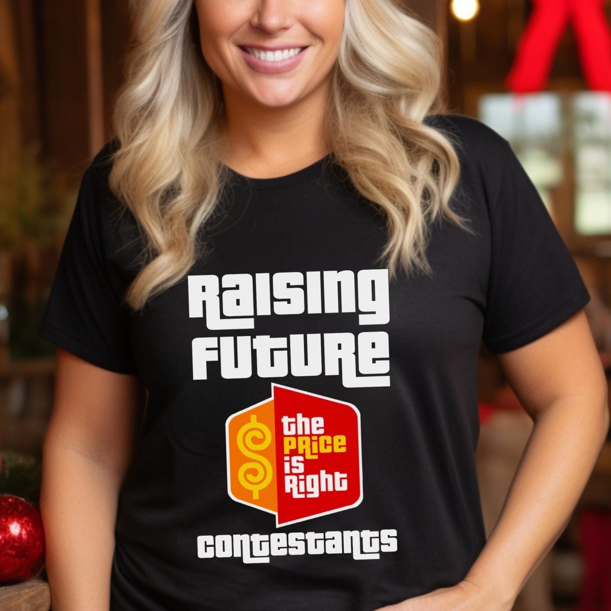 Raising Future Price is Right Contestants Shirt, Mom Dad Tee, Parent Fan Gift - Black - XS -