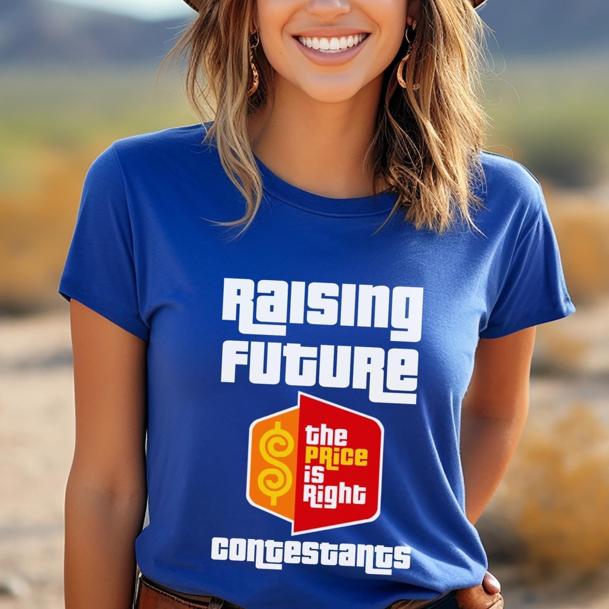 Raising Future Price is Right Contestants Shirt, Mom Dad Tee, Parent Fan Gift - True Royal - XS -