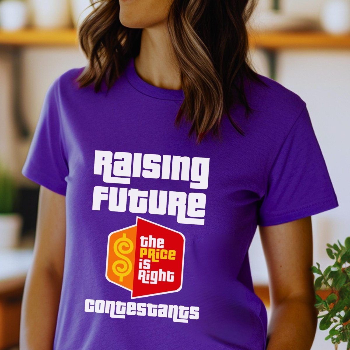 Raising Future Price is Right Contestants Shirt, Mom Dad Tee, Parent Fan Gift - Team Purple - XS -