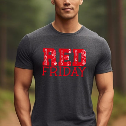 Remember Everyone Deployed RED Friday Shirt to Support our Military Overseas - Dark Grey Heather - XS -