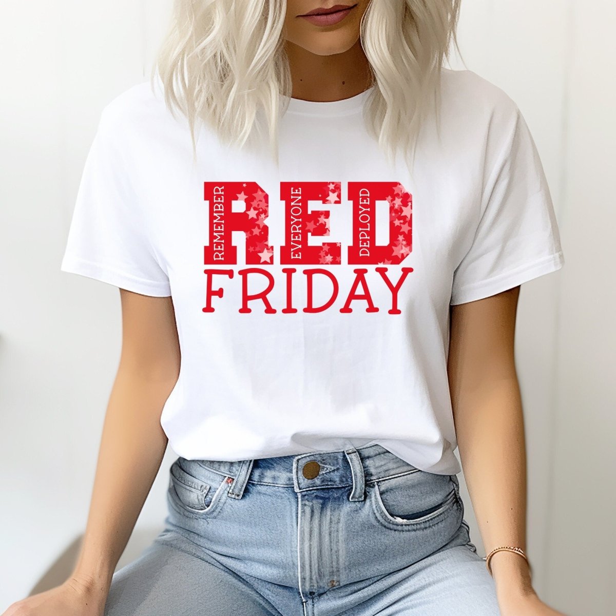 Remember Everyone Deployed RED Friday Shirt to Support our Military Overseas - White - XS -