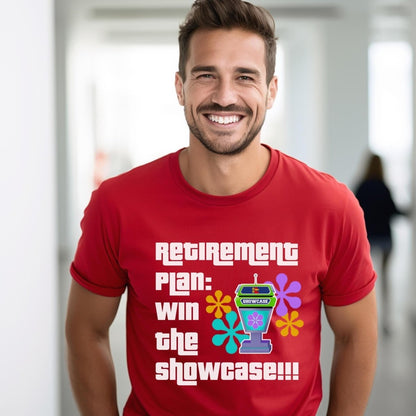 Retirement Plan Win the Showcase Price is Right Shirt, Retired Gift - Red - XS -