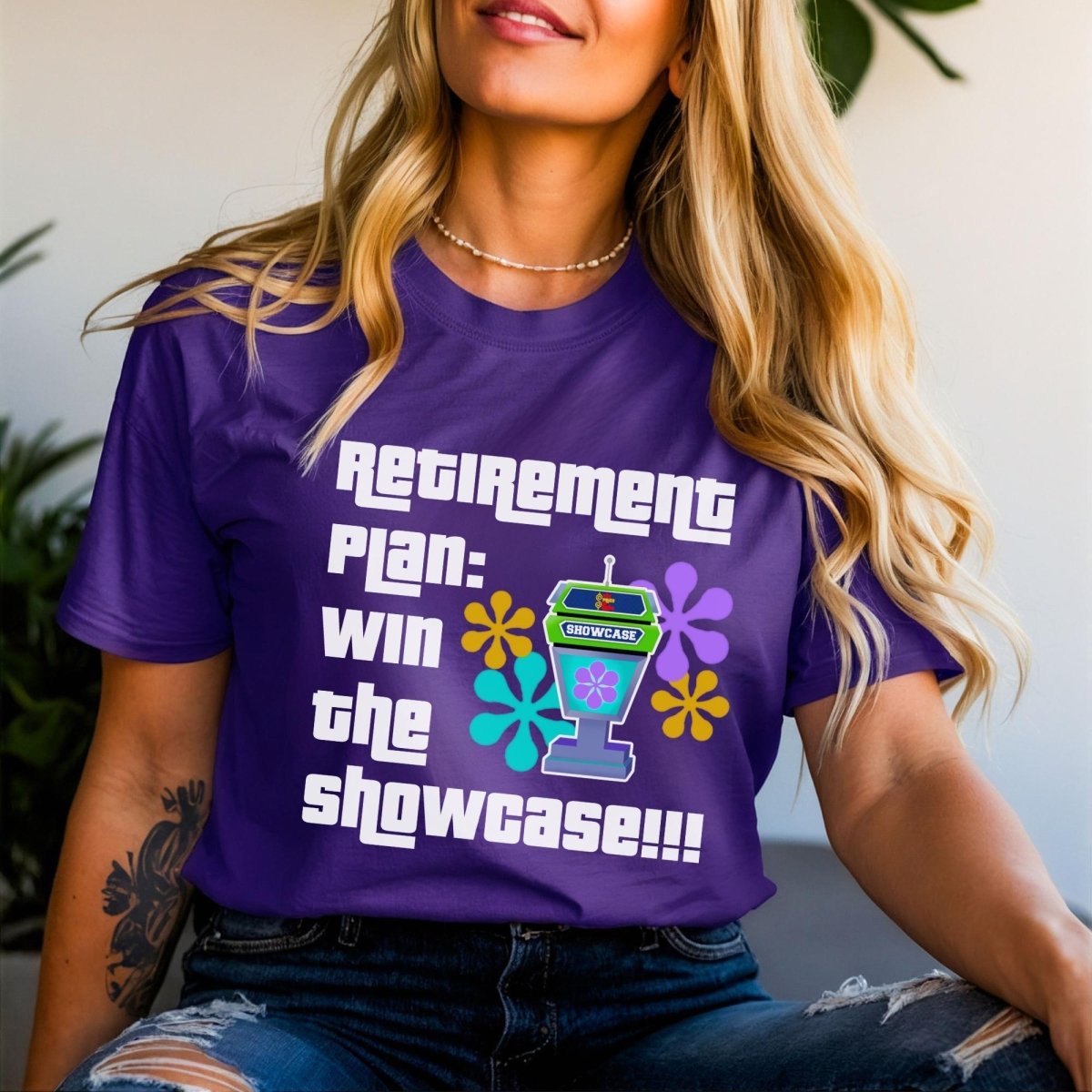 Retirement Plan Win the Showcase Price is Right Shirt, Retired Gift - Team Purple - XS -