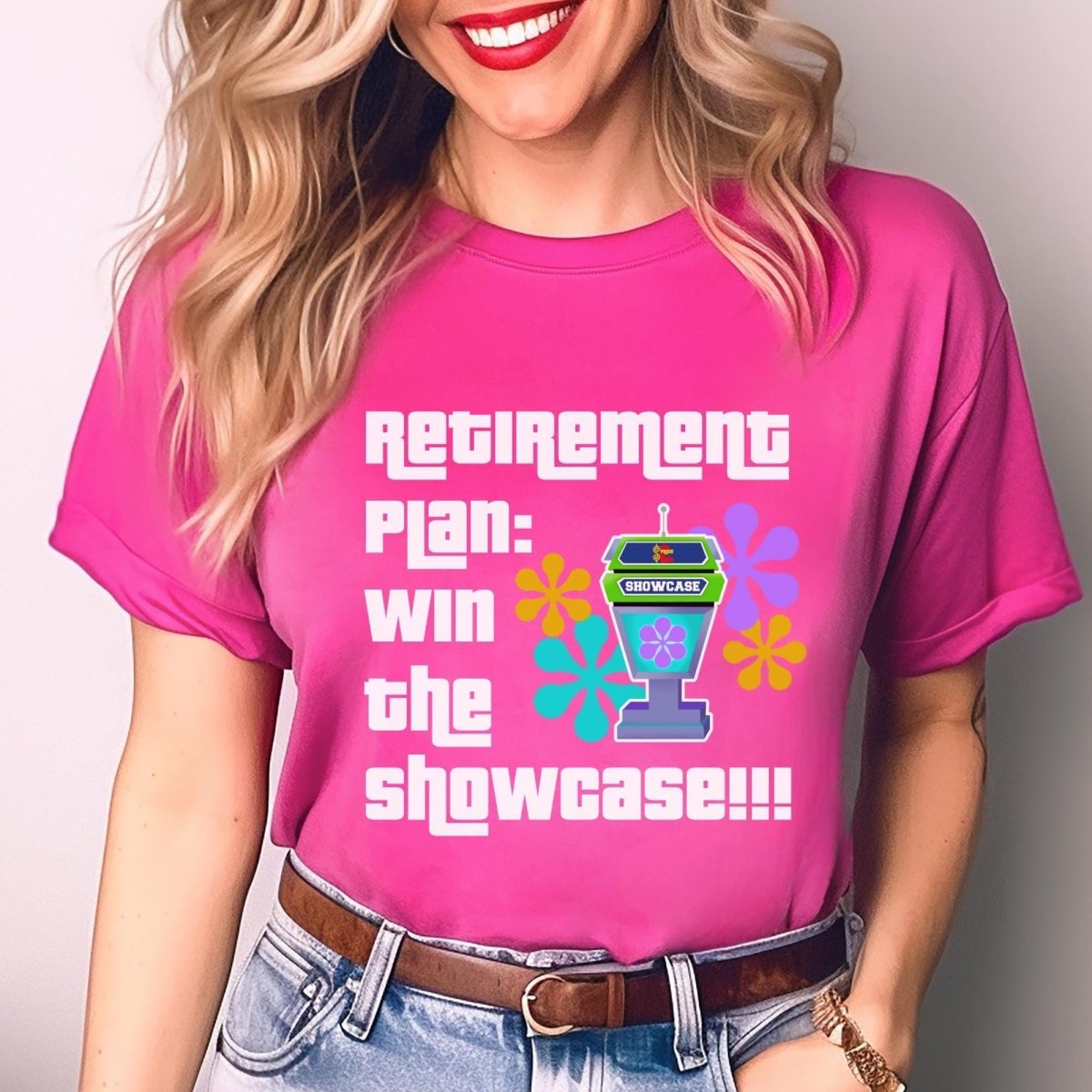 Retirement Plan Win the Showcase Price is Right Shirt, Retired Gift - Berry - XS -