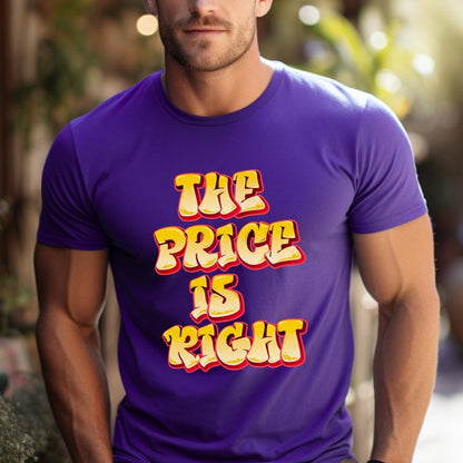 Retro Font Price is Right Super Fan Shirt, Vintage Design Tee, Fan Gift - Team Purple - XS -