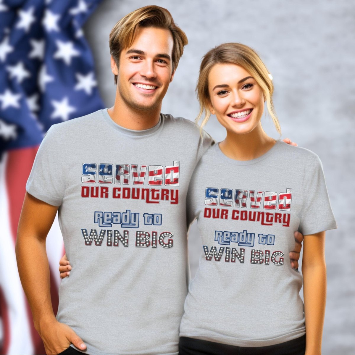 Served Our Country Ready to Win Big Price is Right Shirt, Military Veteran Tee - Athletic Heather - XS -
