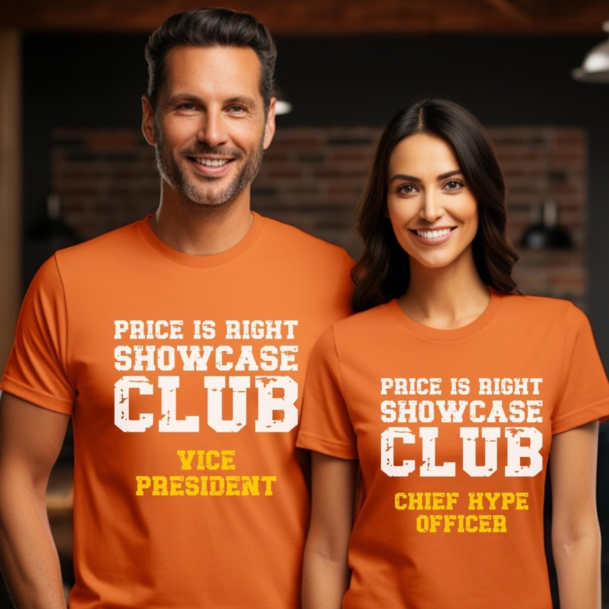Showcase Club Personalized Price is Right Group Shirt, Custom Role Tee - Orange - XS -