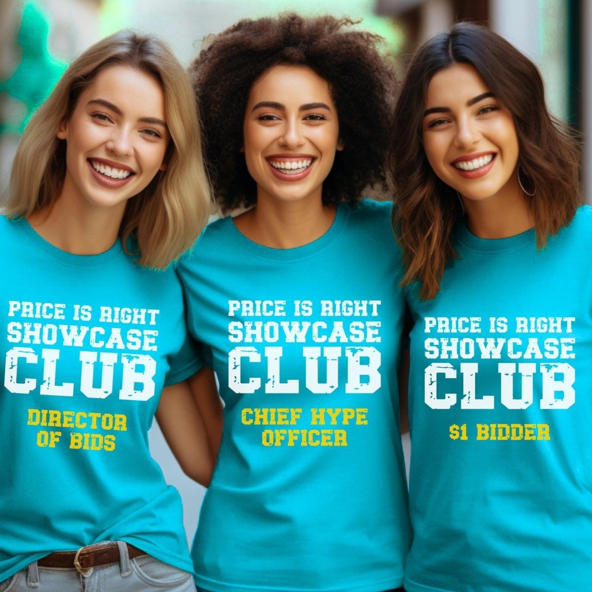 Showcase Club Personalized Price is Right Group Shirt, Custom Role Tee - Aqua - XS -