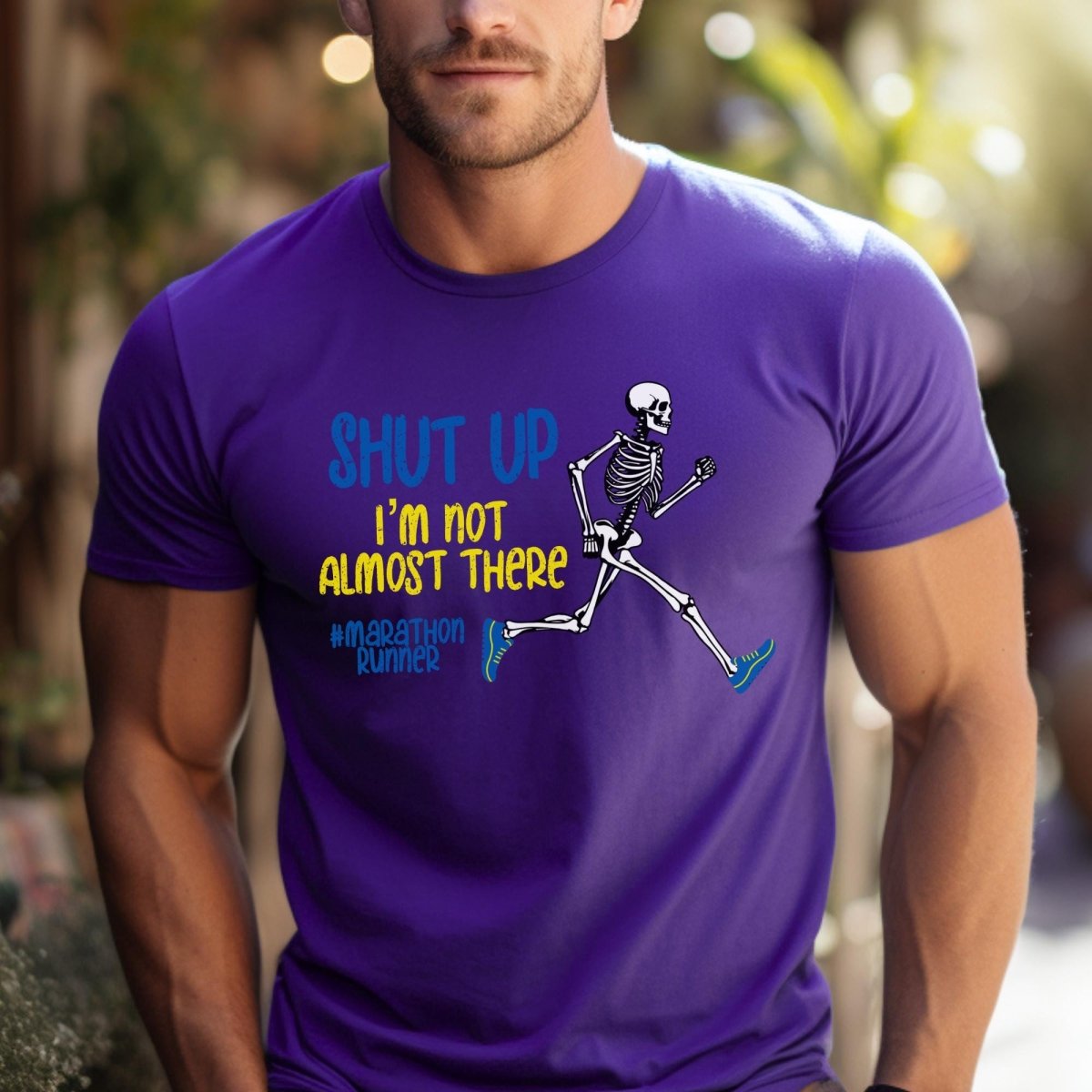 Shut Up I'm Not Almost There Boston Marathon Runner Shirt, Funny Running Race Gift Tee - Team Purple - XS -