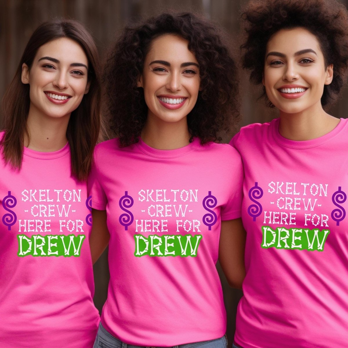 Skeleton Crew, Here for Drew Price is Right Shirt, Halloween Tee, Spooky Fan Tee - Berry - XS -