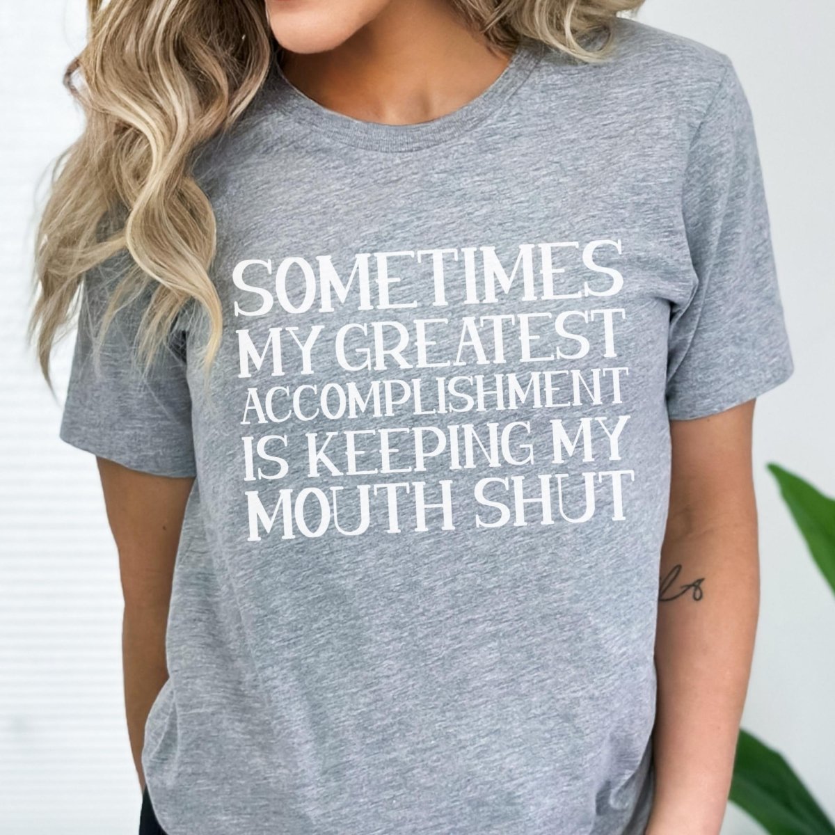 Sometimes my Greatest Accomplishment is Keeping My Mouth Shut Shirt, Coworker Daily Win - Athletic Heather - XS -