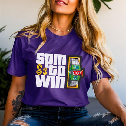 Spin to Win Price is Right Shirt, Prize Wheel Retro Game Show Fan Gift - Team Purple - XS -