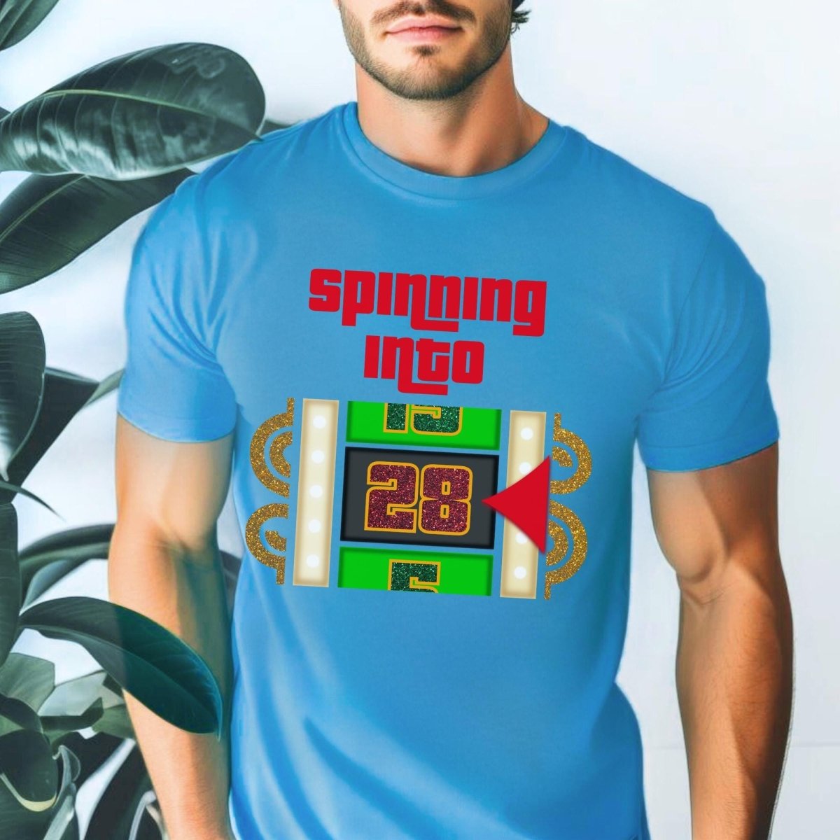Spinning into XX Price is Right Birthday Milestone Shirt for Fans of Spinning the Big Wheel - Aqua - XS - Short