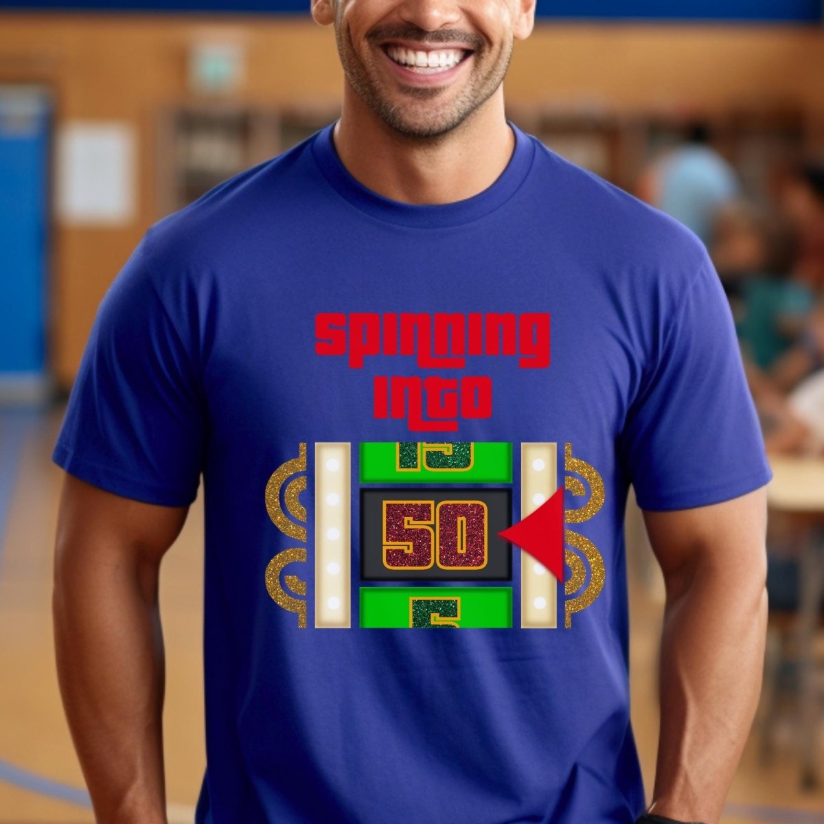 Spinning into XX Price is Right Birthday Milestone Shirt for Fans of Spinning the Big Wheel - Blue - XS - Short