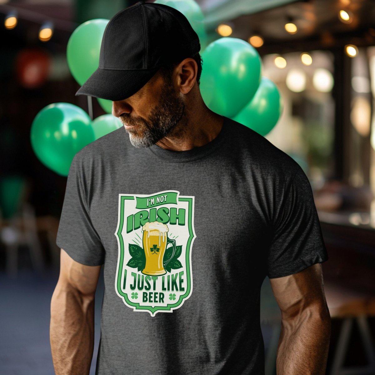 St Patrick's Day I'm Not Irish I Just Like Beer Shirt, Funny Irish Themed Tee Gift - Dark Grey Heather - XS -