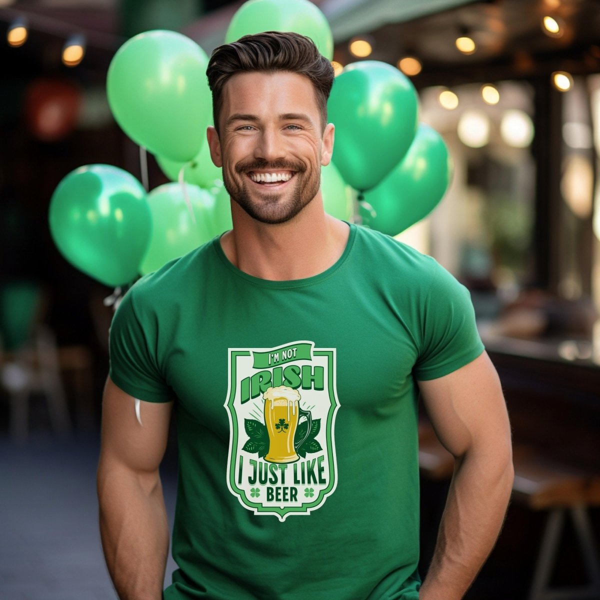 St Patrick's Day I'm Not Irish I Just Like Beer Shirt, Funny Irish Themed Tee Gift - Kelly - XS -