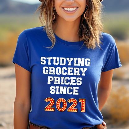 Studying Grocery Prices Price is Right Personalized Shirt, Funny Retro Game Show Fan Gift Tee - True Royal - XS -