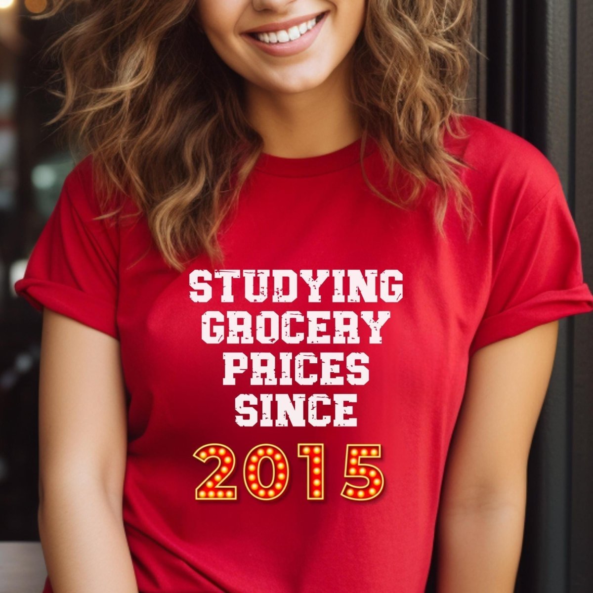 Studying Grocery Prices Price is Right Personalized Shirt, Funny Retro Game Show Fan Gift Tee - Red - XS -