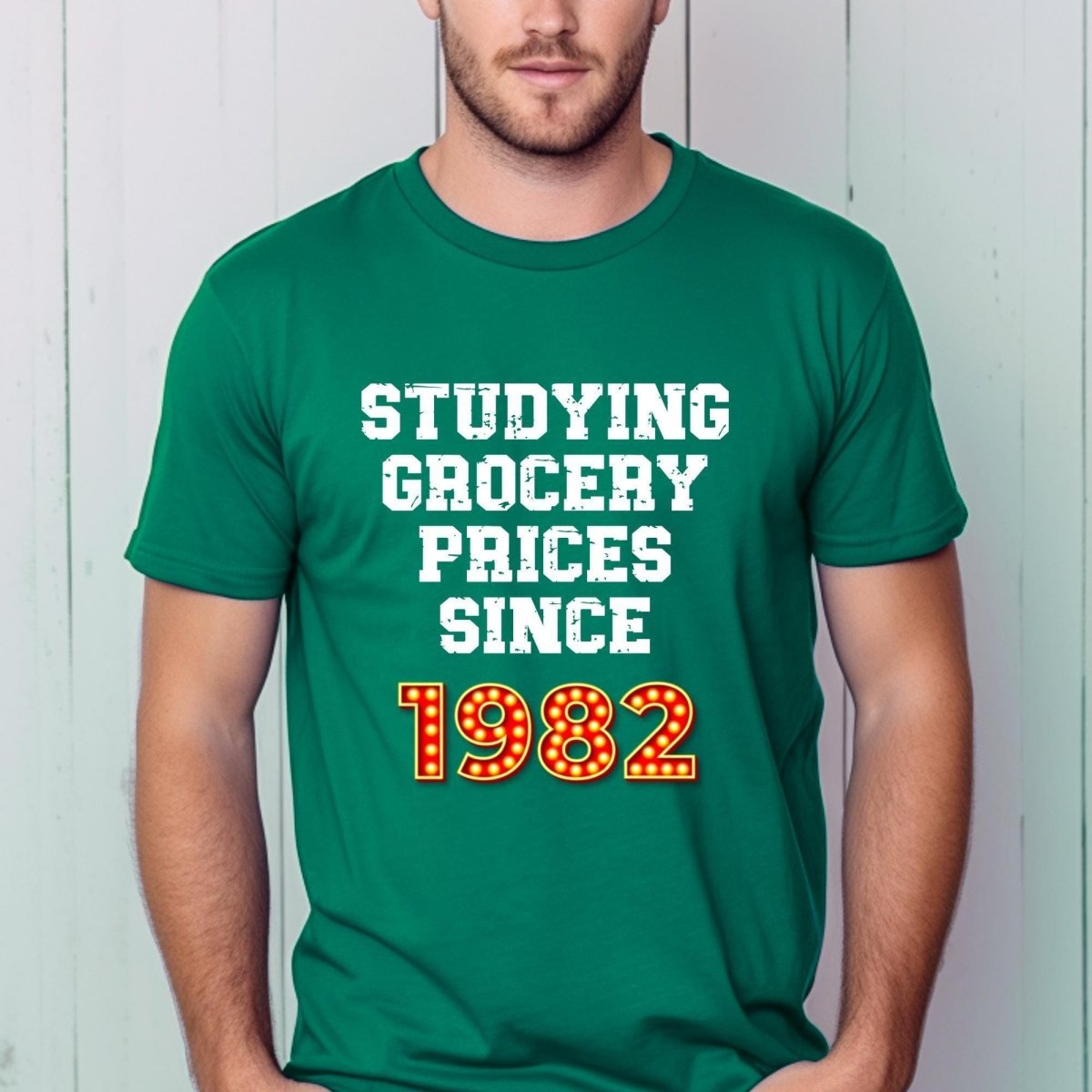 Studying Grocery Prices Price is Right Personalized Shirt, Funny Retro Game Show Fan Gift Tee - Kelly Green - XS -