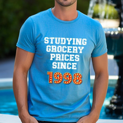 Studying Grocery Prices Price is Right Personalized Shirt, Funny Retro Game Show Fan Gift Tee - Aqua - XS -