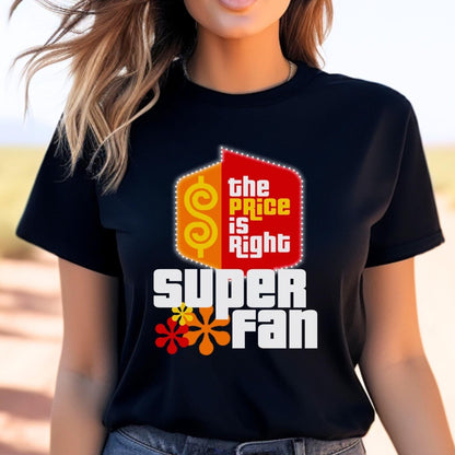 Super Fan Price is Right Retro Game Show Shirt, Logo with Retro Flowers - Black Express - S -