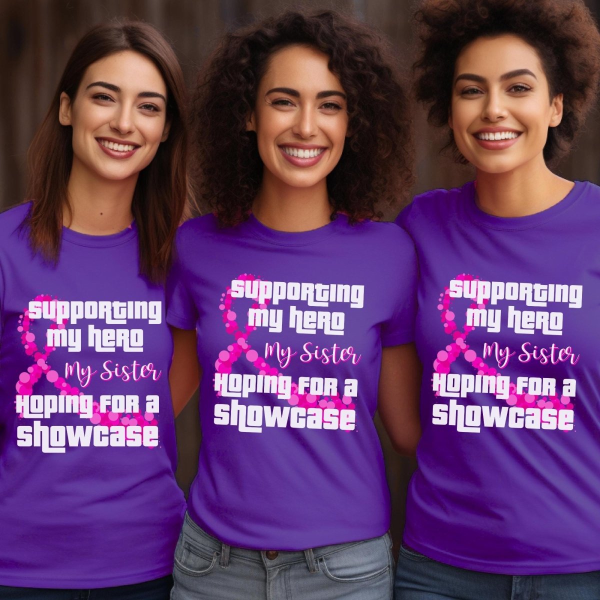 Supporting My Hero Hoping for a Showcase Price is Right Breast Cancer Awareness Shirt - Team Purple - S -