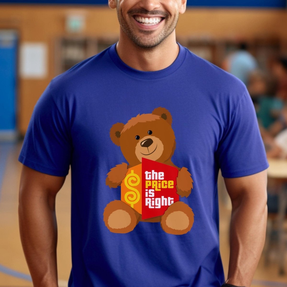 Teddy Bear Logo Price is Right Fan Shirt, Cute Retro Game Show Graphic Tee, Contestant Gift - True Royal - XS -