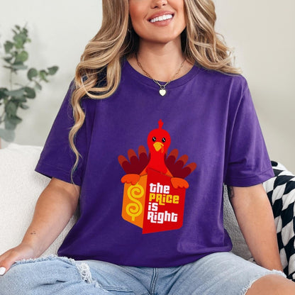 Thanksgiving Turkey Price is Right Shirt, Holiday Tee, Cozy Fall Fan Gift - Team Purple - XS -