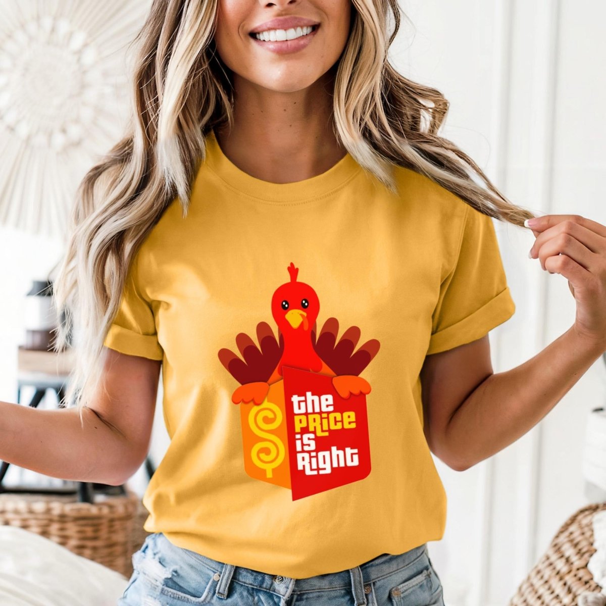 Thanksgiving Turkey Price is Right Shirt, Holiday Tee, Cozy Fall Fan Gift - Gold - XS -
