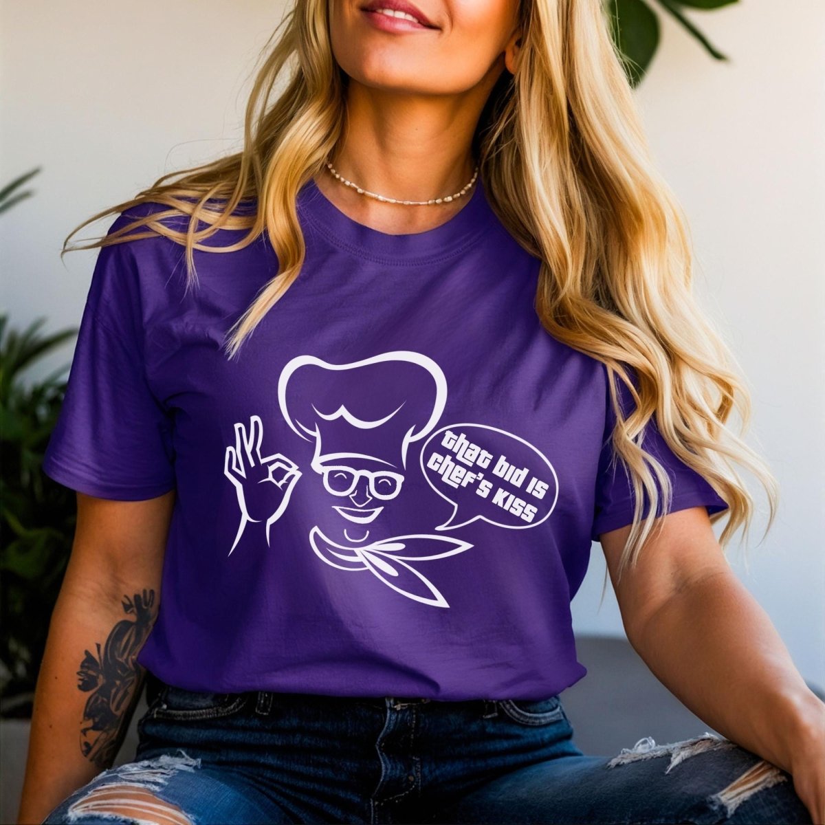 That Bid is Chef's Kiss Price is Right Shirt, Funny Drew Carey Fan Tee - Team Purple - XS -