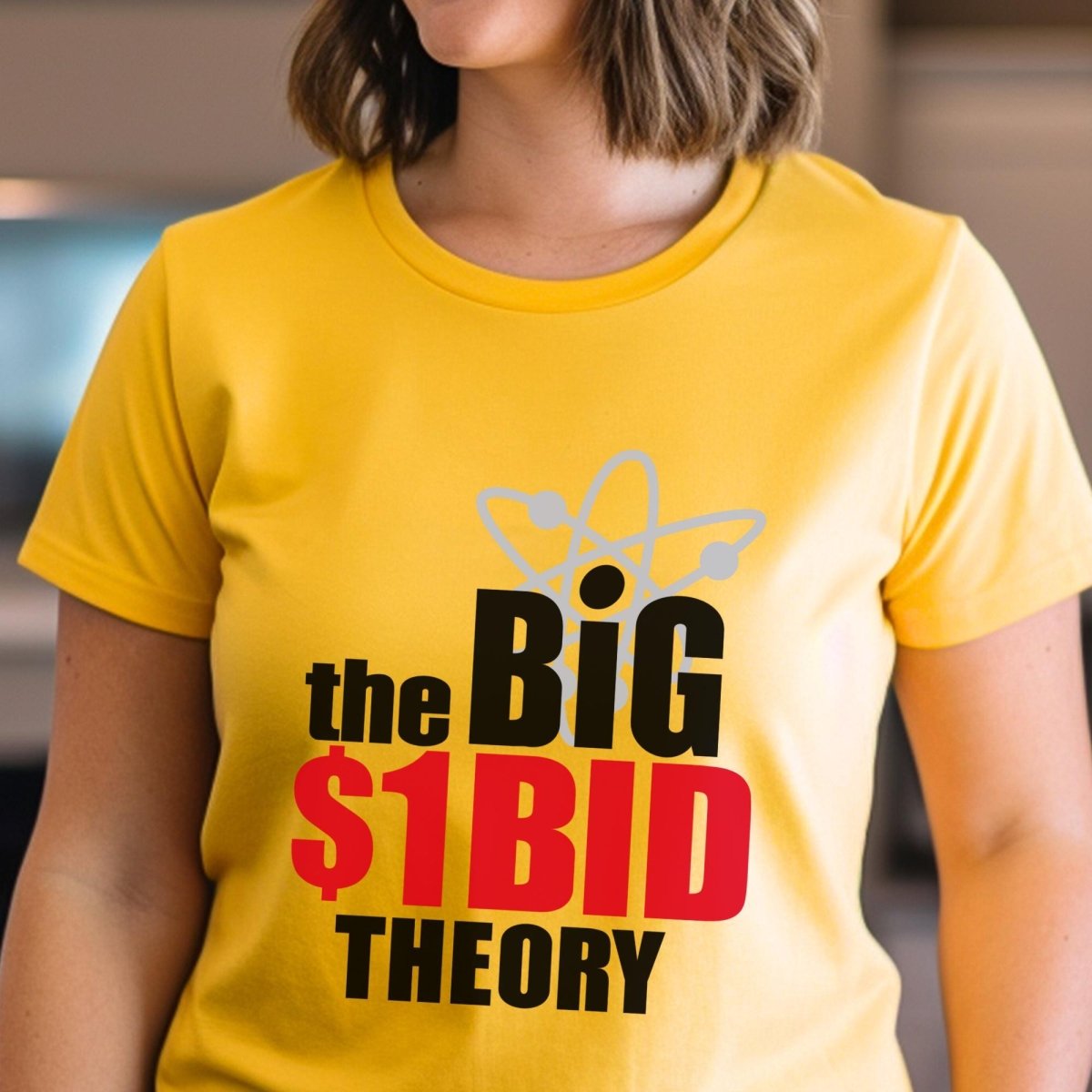 The Big $1 Dollar Bid Theory Price is Right Shirt, TV Show Fan Gift - Gold - XS -