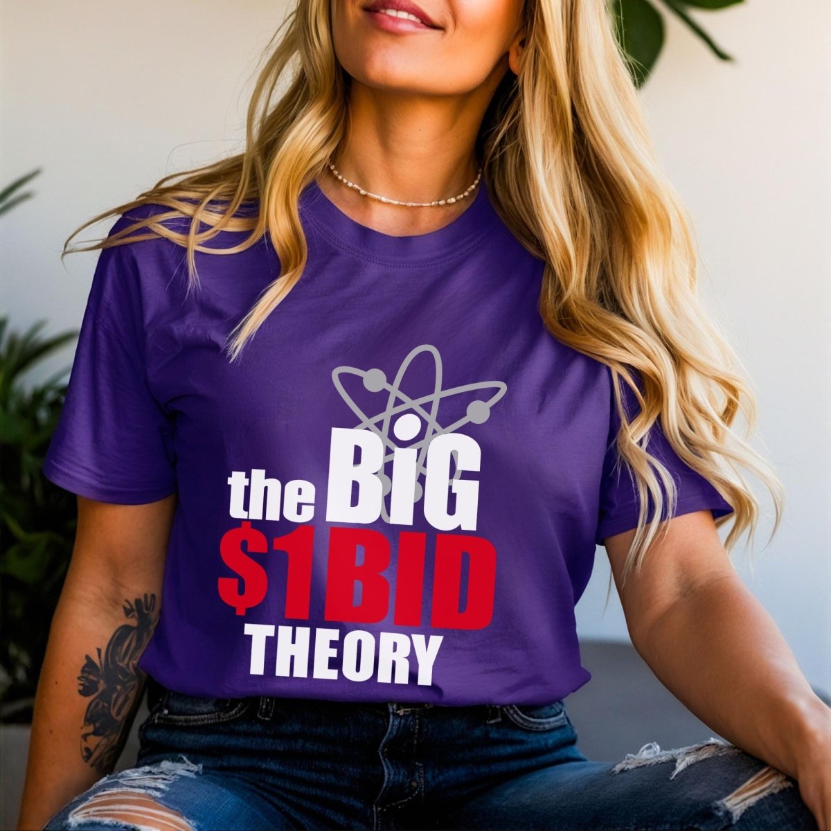 The Big $1 Dollar Bid Theory Price is Right Shirt, TV Show Fan Gift - Team Purple - XS -