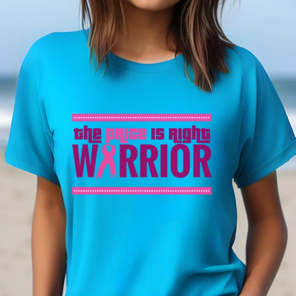 The Price is Right Warrior Breast Cancer Awareness Shirt, Pink Ribbon Survivor Gift - Aqua - XS -