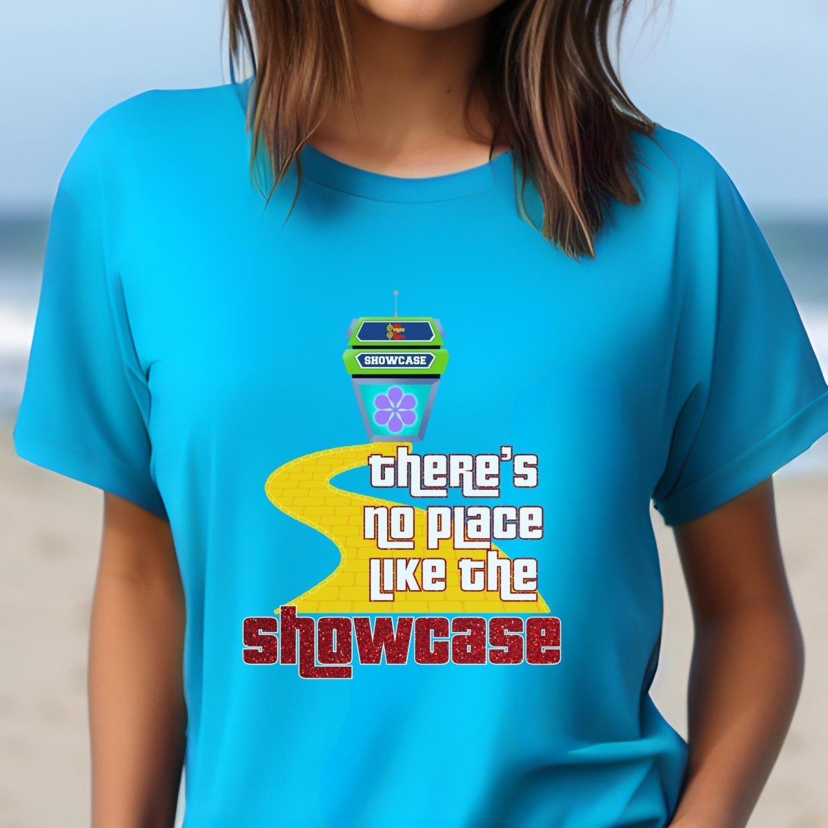 There's No Place Like the Showcase Price is Right Shirt, Wicked Wizard of Oz Tee - Aqua - XS -