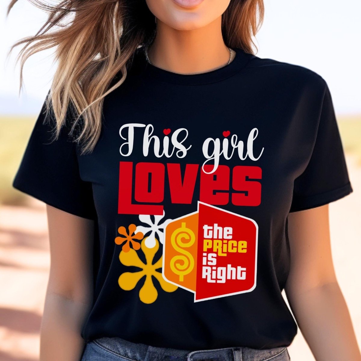 This Girl Loves the Price is Right Shirt, Retro Game Show Superfan Tee - Black - XS -