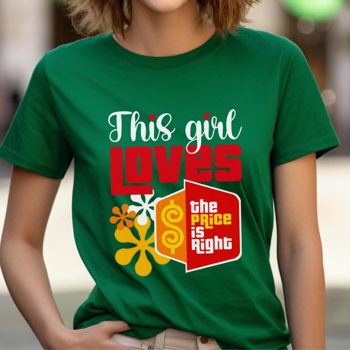 This Girl Loves the Price is Right Shirt, Retro Game Show Superfan Tee - Kelly - XS -