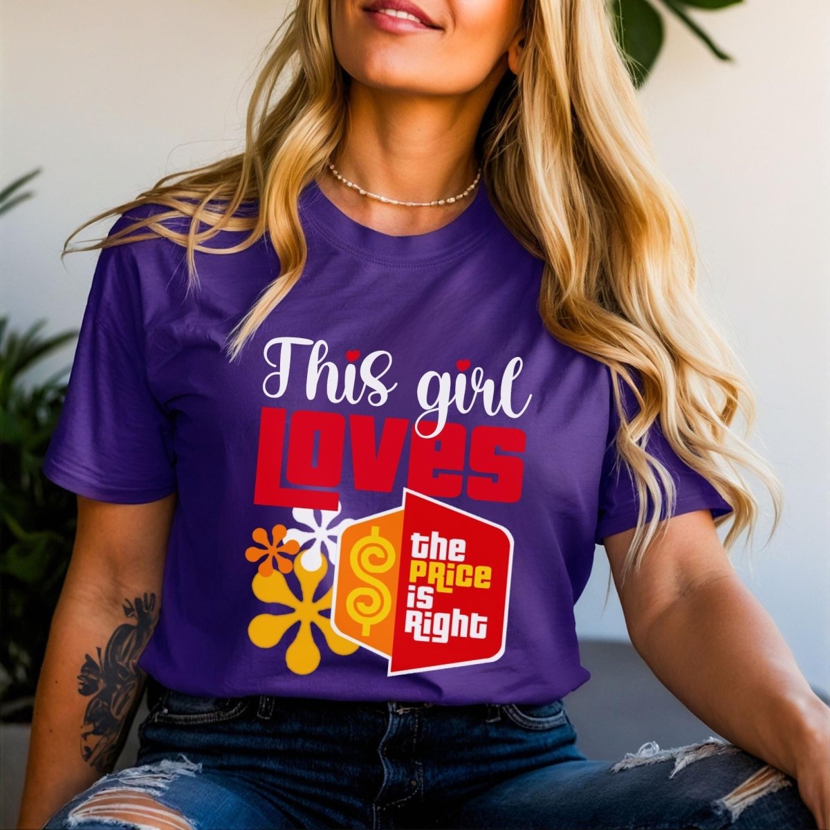 This Girl Loves the Price is Right Shirt, Retro Game Show Superfan Tee - Team Purple - XS -