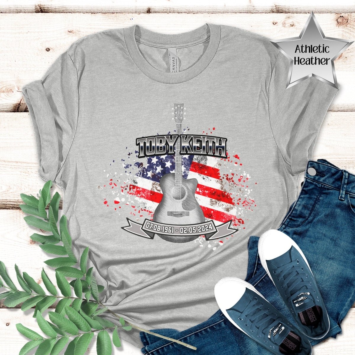 Toby Keith Tribute Shirt, American Soldier Memorial Tee Gift - Athletic Heather - XS -