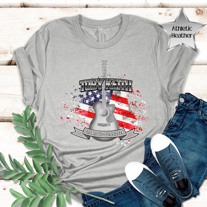 Toby Keith Tribute Shirt, American Soldier Memorial Tee Gift - Athletic Heather - XS -