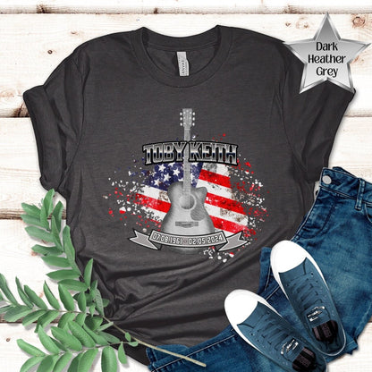 Toby Keith Tribute Shirt, American Soldier Memorial Tee Gift - Dark Grey Heather - XS -
