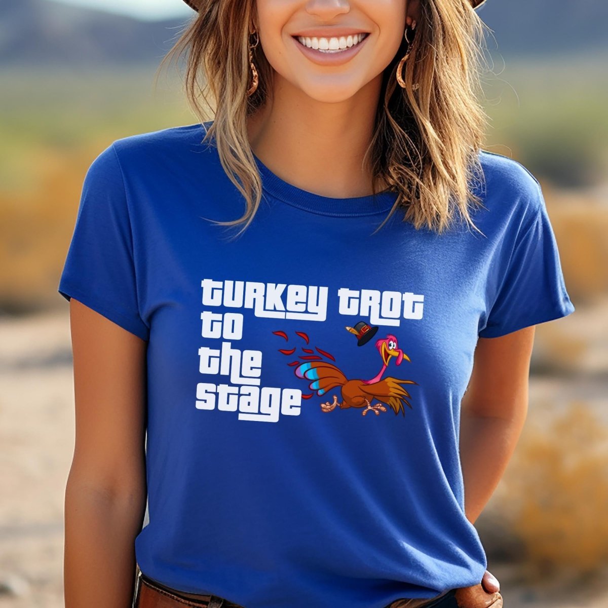 Turkey Trot to the Stage Price is Right Shirt, Thanksgiving Tee, Retro Holiday Game Show Tee - True Royal - XS -