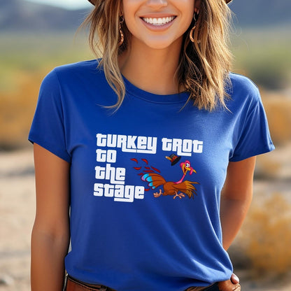 Turkey Trot to the Stage Price is Right Shirt, Thanksgiving Tee, Retro Holiday Game Show Tee - True Royal - XS -