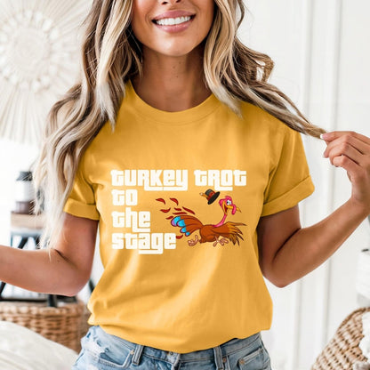 Turkey Trot to the Stage Price is Right Shirt, Thanksgiving Tee, Retro Holiday Game Show Tee - Gold - XS -