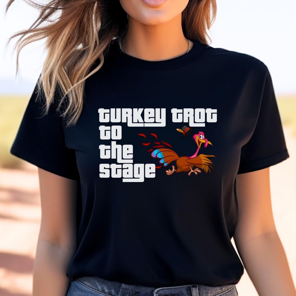 Turkey Trot to the Stage Price is Right Shirt, Thanksgiving Tee, Retro Holiday Game Show Tee - Black - XS -