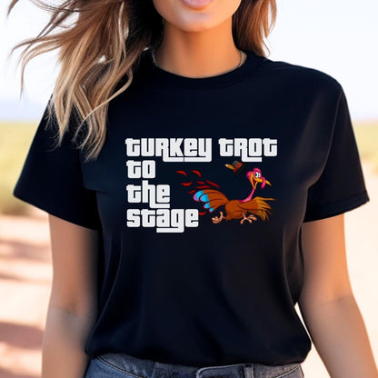 Turkey Trot to the Stage Price is Right Shirt, Thanksgiving Tee, Retro Holiday Game Show Tee - Black - XS -