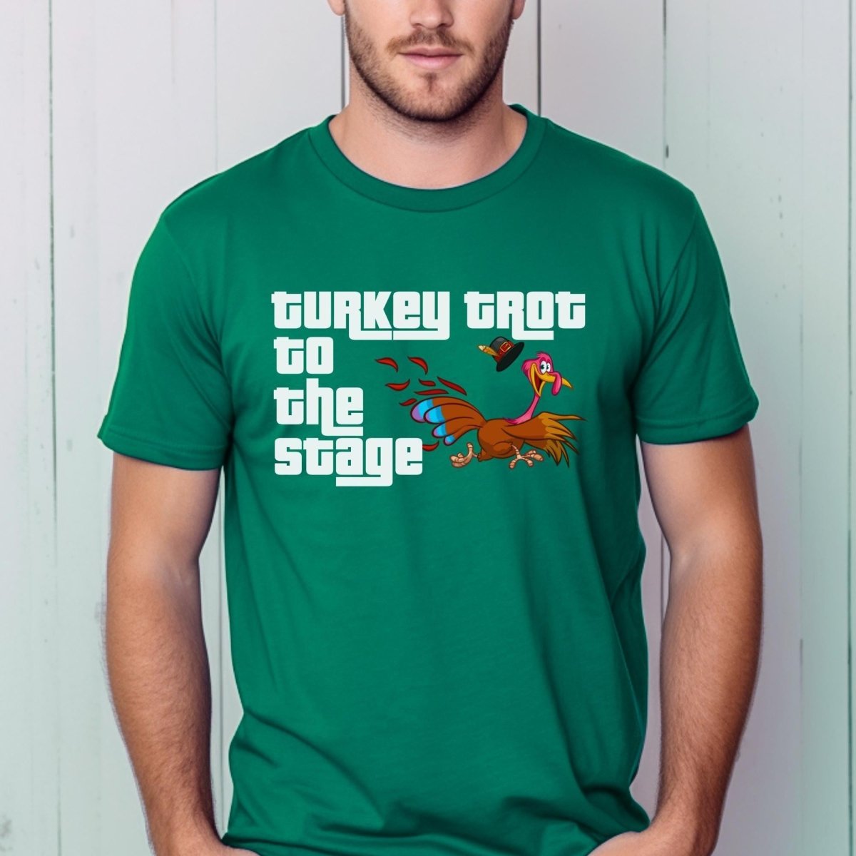 Turkey Trot to the Stage Price is Right Shirt, Thanksgiving Tee, Retro Holiday Game Show Tee - Kelly - XS -