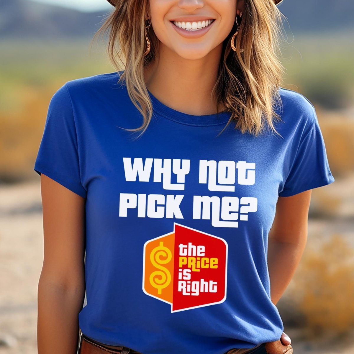 Why Not Pick Me Price is Right Shirt, Retro Game Show Fan Gift Tee for Contestants - True Royal - XS -