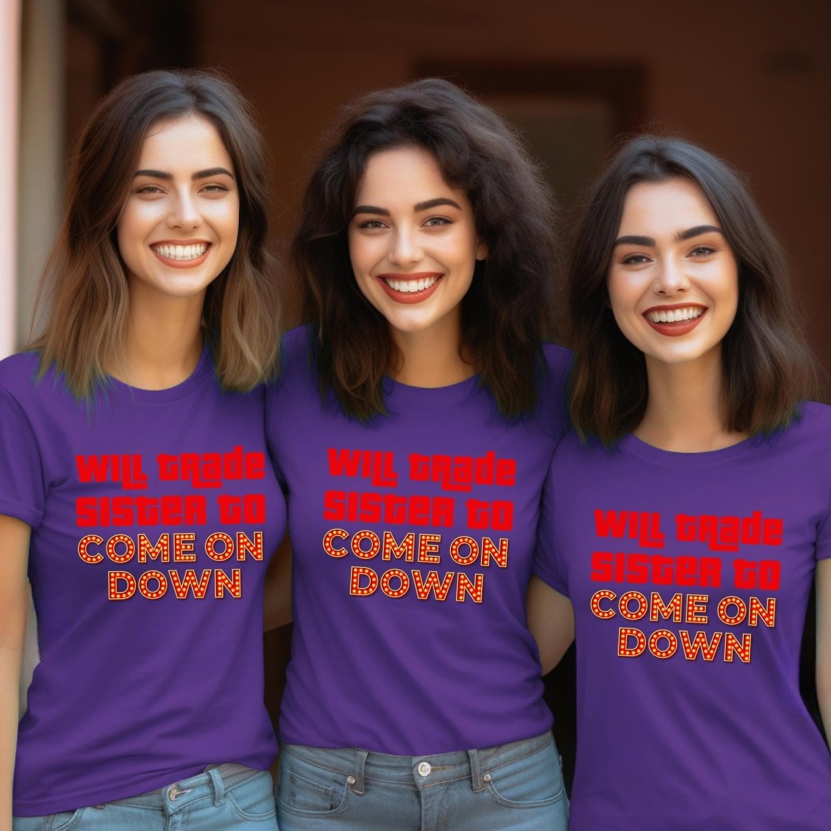 Will Trade to Come On Down Price is Right Shirt, Funny Family or Friend Tee - Team Purple - XS -